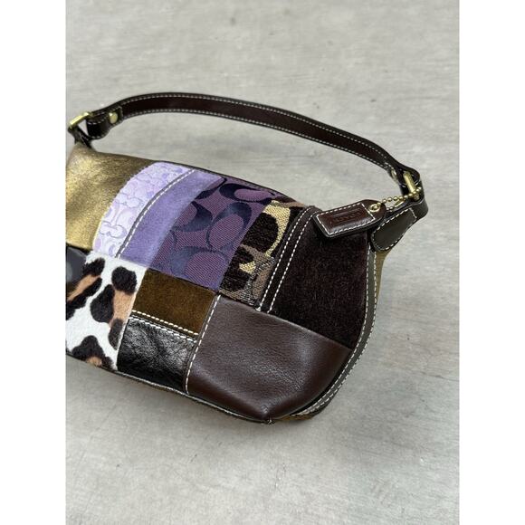 Coach RARE Vintage Y2K Animal Print Patchwork Mini Bag - Picture 4 of 13